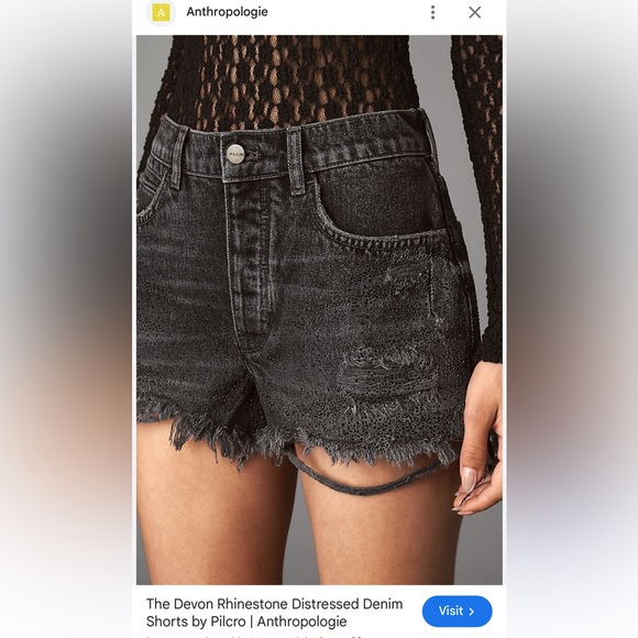 NWT PILCRO DEVON RHINESTONE SHORTS - Picture 2 of 10